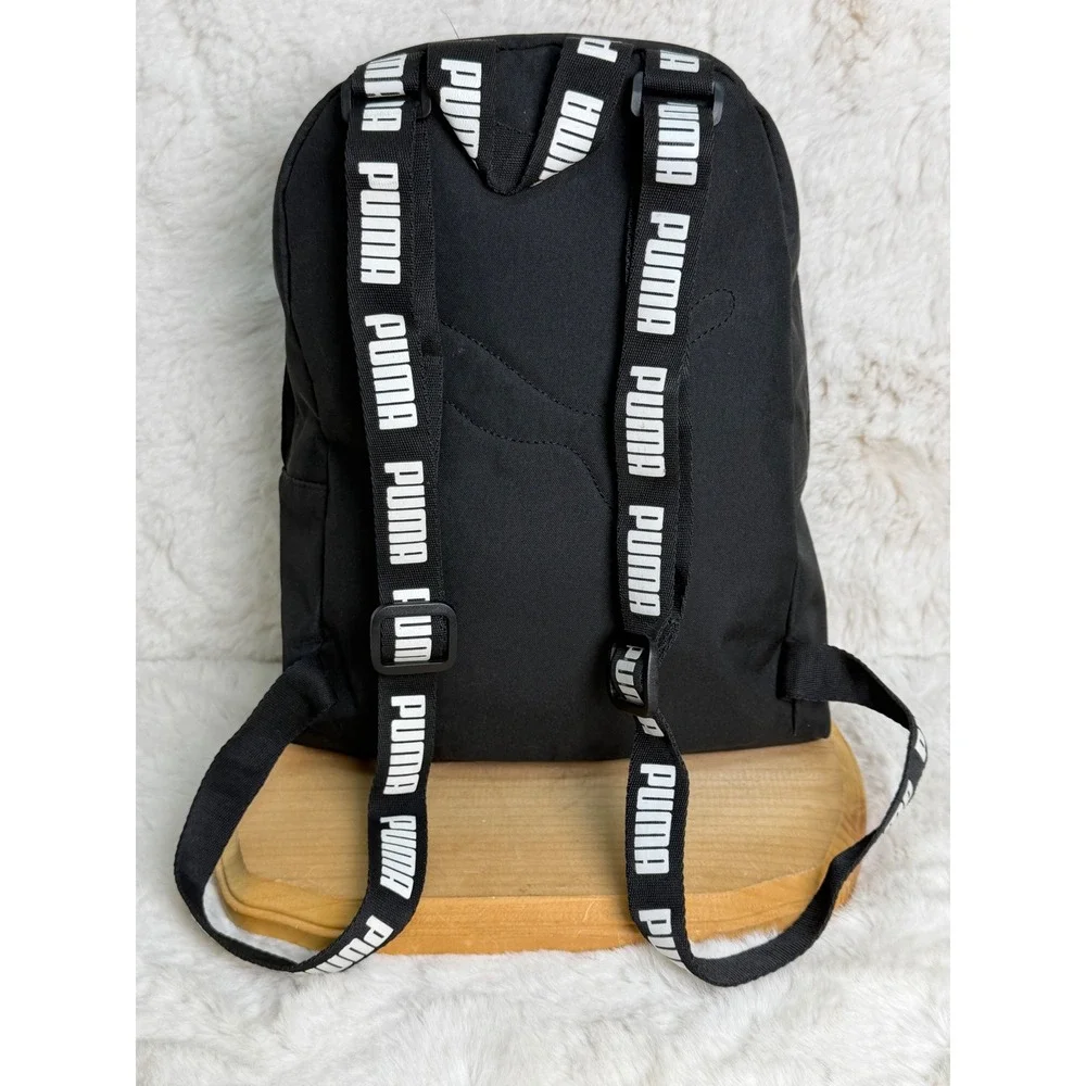 Puma Mini Backpack Black Iridescent Holographic Logo Branded Straps PV1615